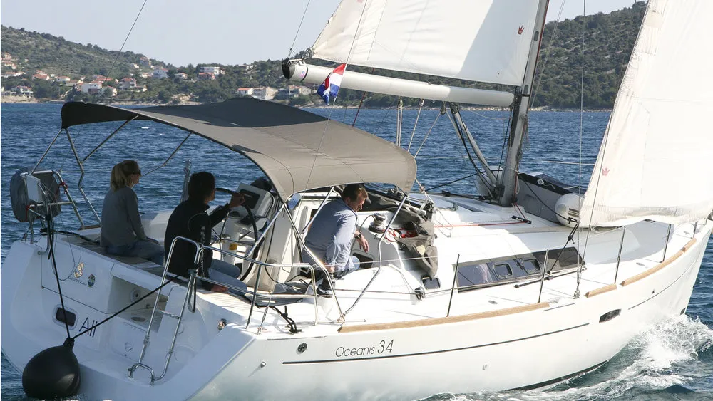 Exterior view of LL Skyhawk, a Beneteau Oceanis 34.2 sailboat at Grad Pula, Croatia