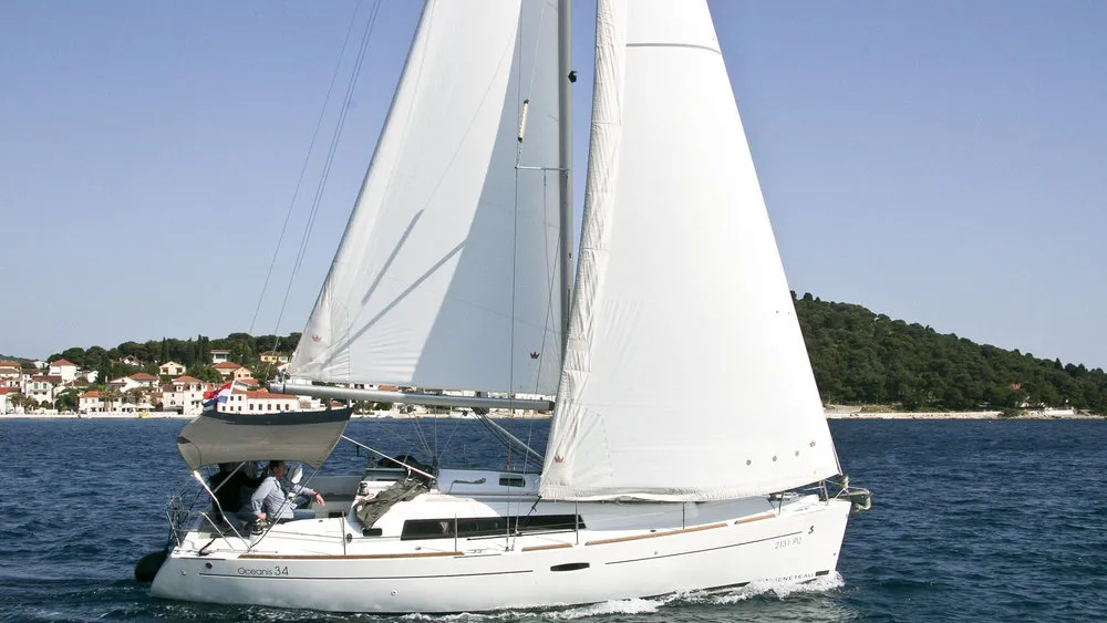 Exterior view of LL Skyhawk, a Beneteau Oceanis 34.2 sailboat at Grad Pula, Croatia