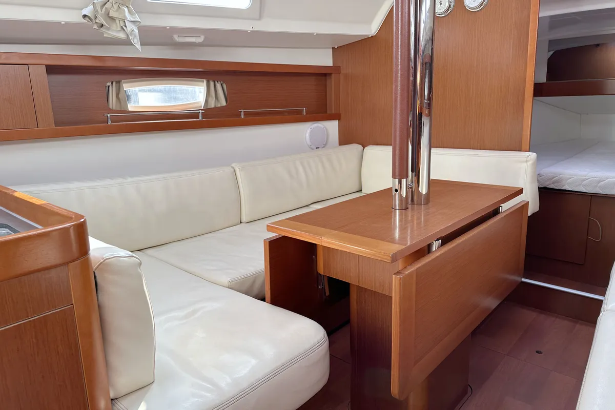 Salon of LL Skyhawk, a Beneteau Oceanis 34.2 sailboat at Grad Pula, Croatia