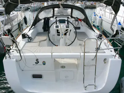 Cockpit of LL Skyhawk, a Beneteau Oceanis 34.2 sailboat at Grad Pula, Croatia