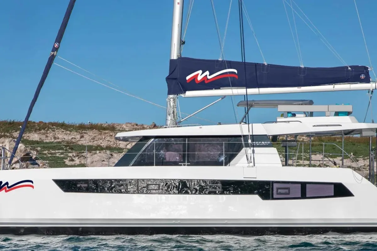 Exterior view of Moorings 4200/3 Exclusive Plus, a Leopard 42 catamaran at Pa Khlok, Thailand