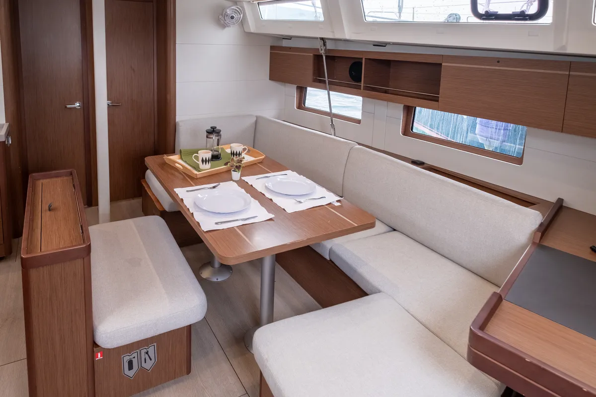 Salon of July, a Beneteau Oceanis 46.1 sailboat at Municipal Unit of Lefkada, Greece