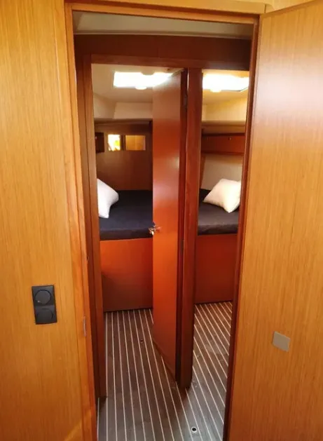 Cabin on Mojito, a Bavaria Cruiser 46 sailboat at Kontokali, Greece