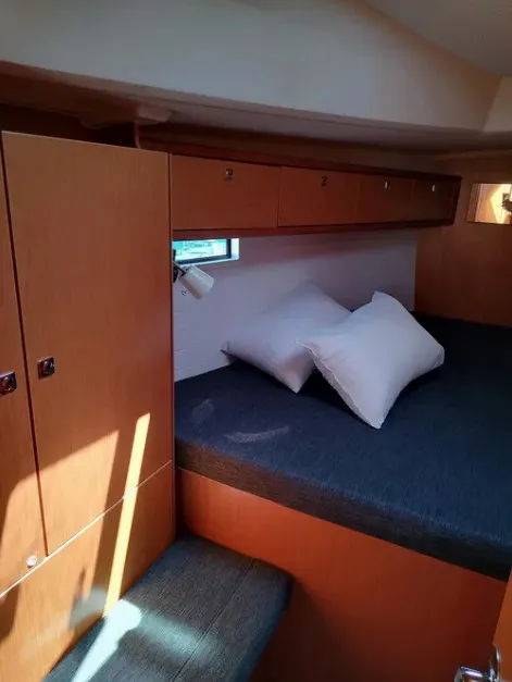 Cabin on Mojito, a Bavaria Cruiser 46 sailboat at Kontokali, Greece