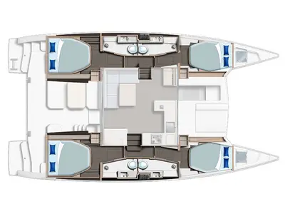 Deck of Sunsail 424/4/4 Premium Plus, a Gulet Sunsail 424 catamaran at Municipal Unit of Lefkada, Greece