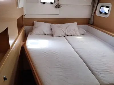 Cabin on Footprints, a Lagoon 400 S2 catamaran at Preveza, Greece