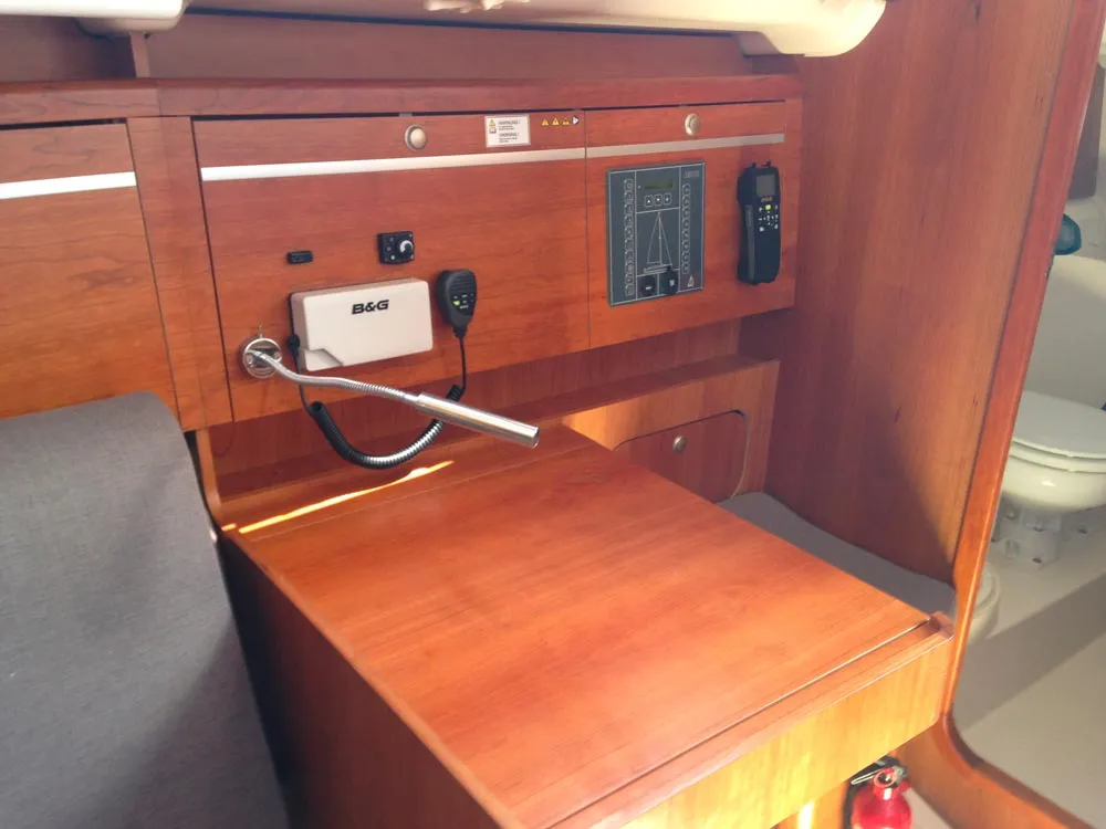 Salon of Lorine, a Dehler 32 sailboat at Kerners, France
