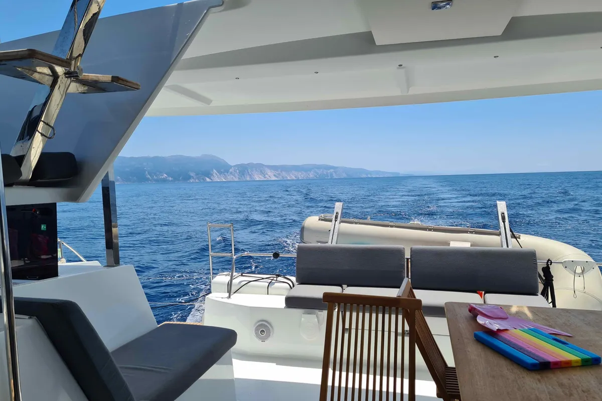 LUCIA 69, a Fountaine Pajot Lucia 40 catamaran at Municipal Unit of Lefkada, Greece