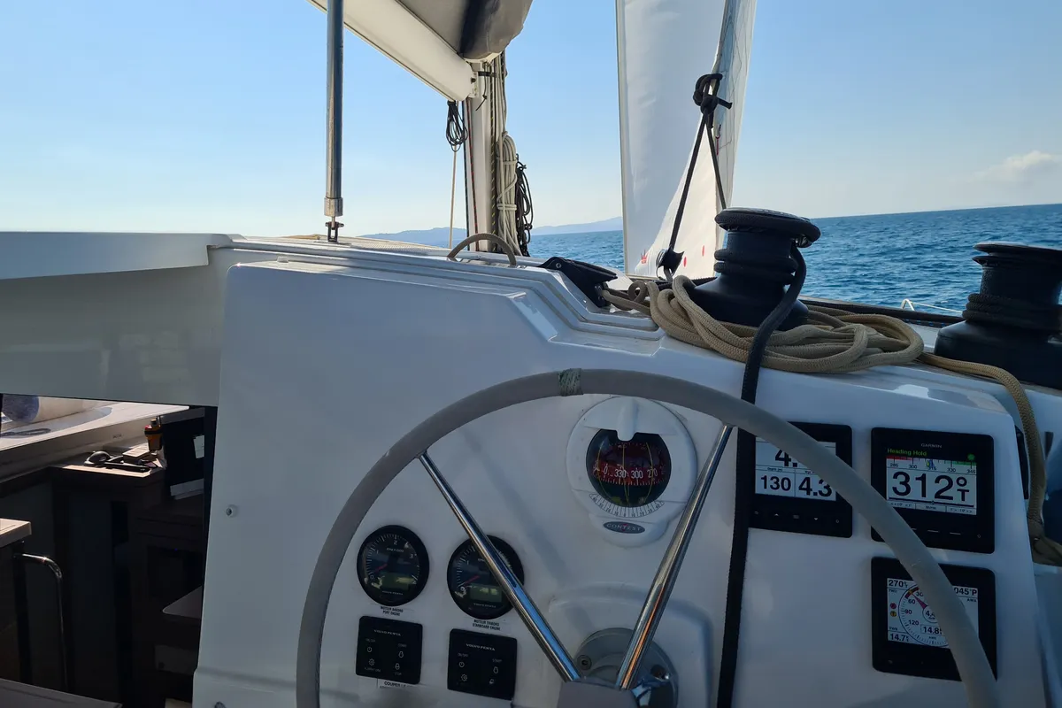 LUCIA 69, a Fountaine Pajot Lucia 40 catamaran at Municipal Unit of Lefkada, Greece