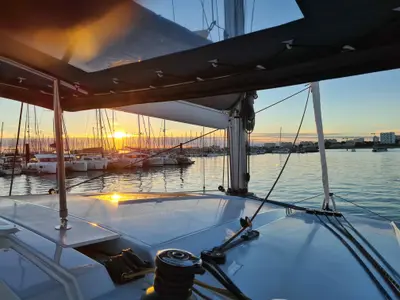LUCIA 69, a Fountaine Pajot Lucia 40 catamaran at Municipal Unit of Lefkada, Greece
