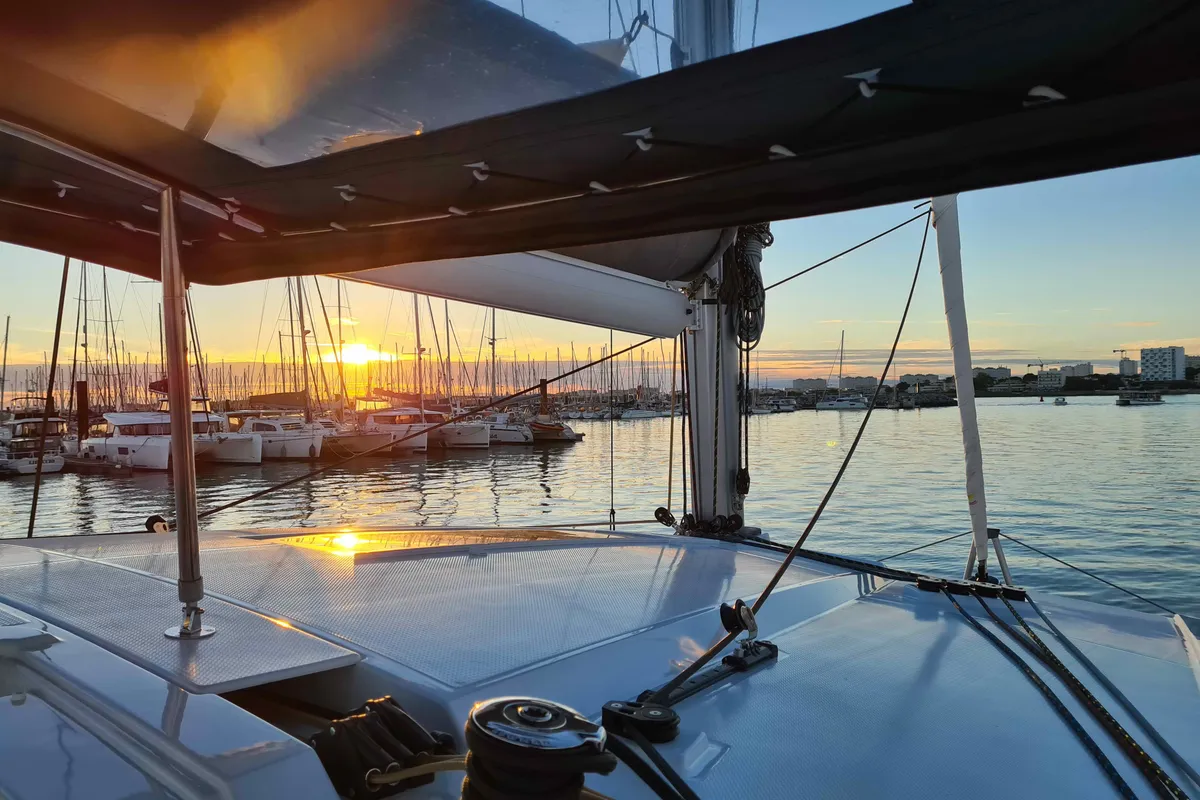 LUCIA 69, a Fountaine Pajot Lucia 40 catamaran at Municipal Unit of Lefkada, Greece