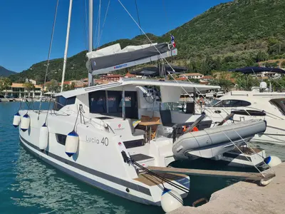 LUCIA 69, a Fountaine Pajot Lucia 40 catamaran at Municipal Unit of Lefkada, Greece