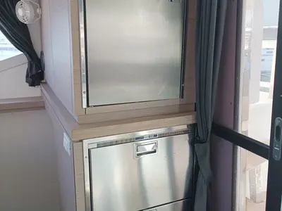 Galley of LUCIA 69, a Fountaine Pajot Lucia 40 catamaran at Lefkada, Greece