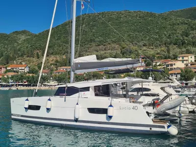LUCIA 69, a Fountaine Pajot Lucia 40 catamaran at Municipal Unit of Lefkada, Greece