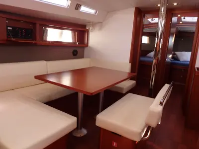 Salon of Oceanis 48, a Beneteau Oceanis 48 sailboat at Municipal Unit of Lefkada, Greece