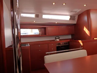 Galley of Oceanis 48, a Beneteau Oceanis 48 sailboat at Municipal Unit of Lefkada, Greece