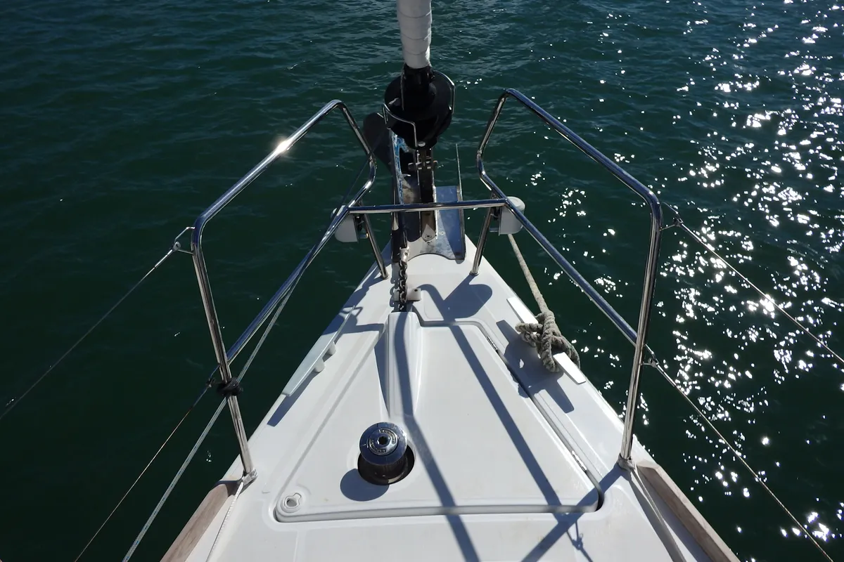 Exterior view of Oceanis 48, a Beneteau Oceanis 48 sailboat at Municipal Unit of Lefkada, Greece