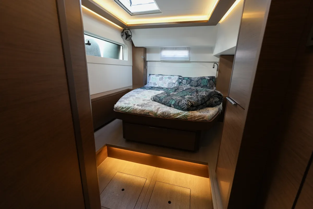 Cabin on Barone, a Lagoon 46 catamaran at Salerno, Italy
