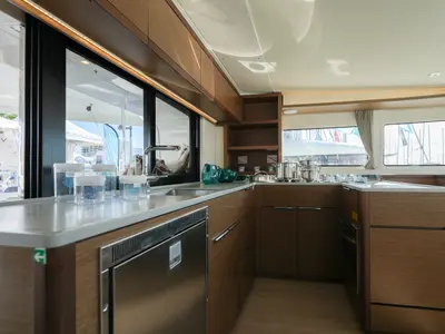 Galley of Barone, a Lagoon 46 catamaran at Salerno, Italy
