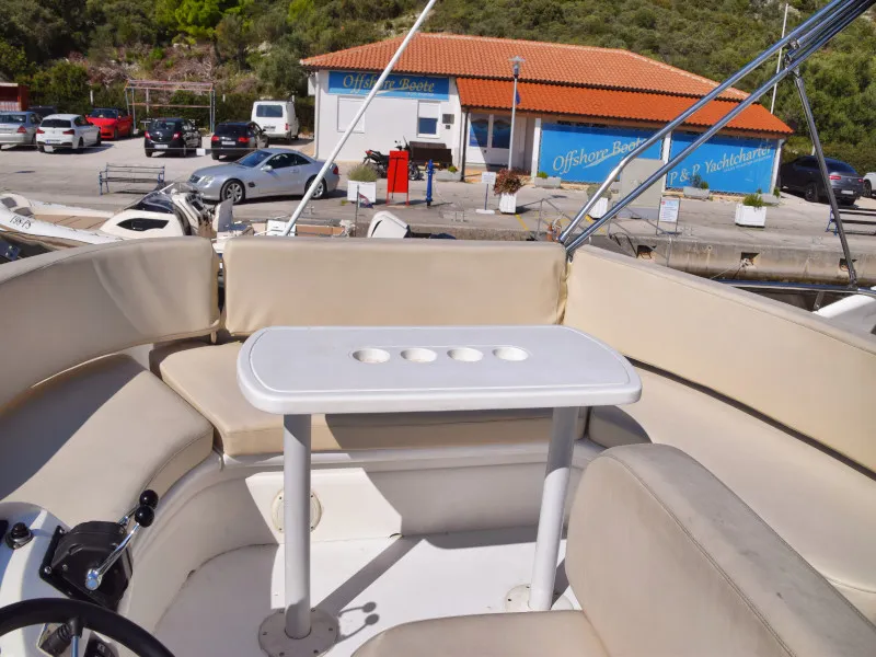 Deck of Julia, a Fairline Boats Fairlane Phantom 40 motorboat at Primošten, Croatia