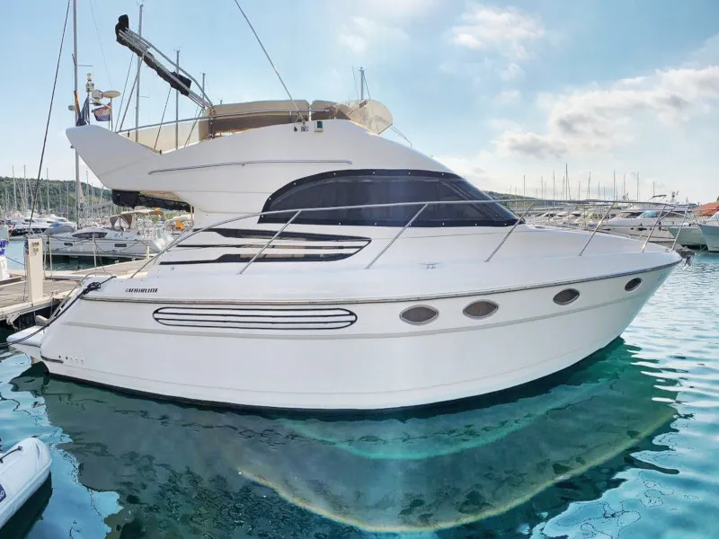 Exterior view of Julia, a Fairline Boats Fairlane Phantom 40 motorboat at Primošten, Croatia