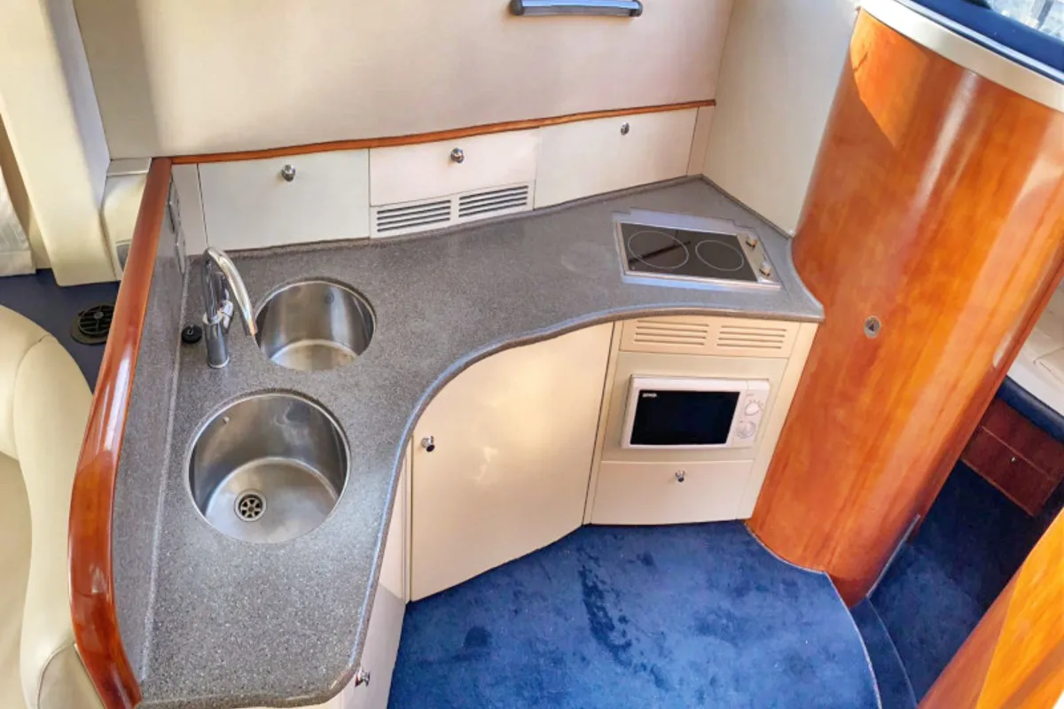 Galley of Julia, a Fairline Boats Fairlane Phantom 40 motorboat at Primošten, Croatia