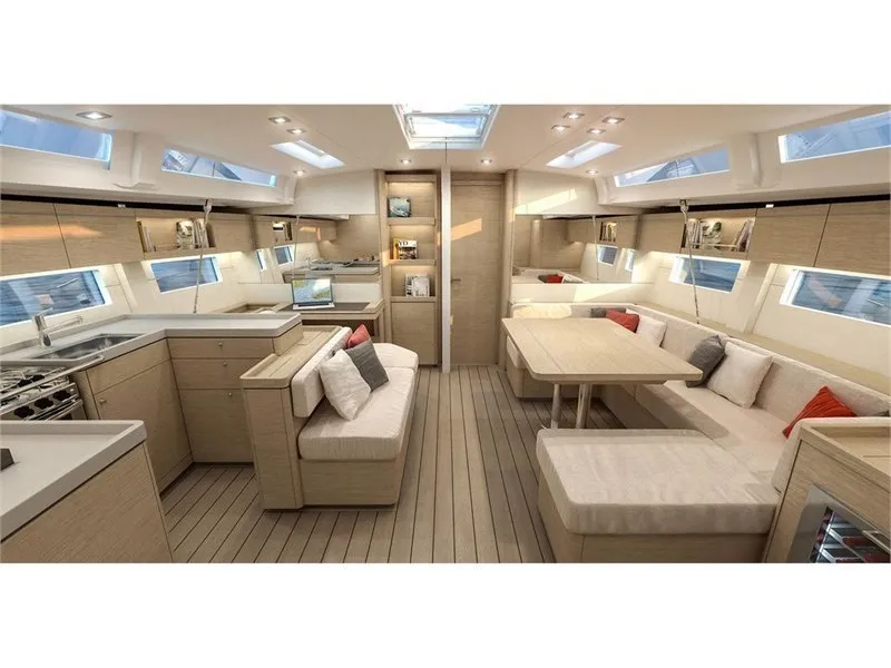 Salon of Alboran Moscatel, a Beneteau Oceanis 51.1 sailboat at El Rosario, Spain