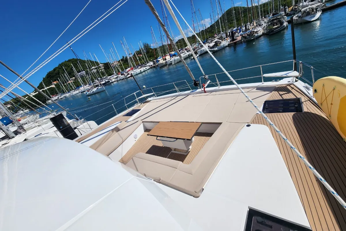 Deck of Four C'S, a Bali 5.8 catamaran at Hyères, France