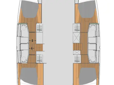 Exterior view of Mali Havana, a Fountaine Pajot Elba 45 catamaran at Stock Island, United States