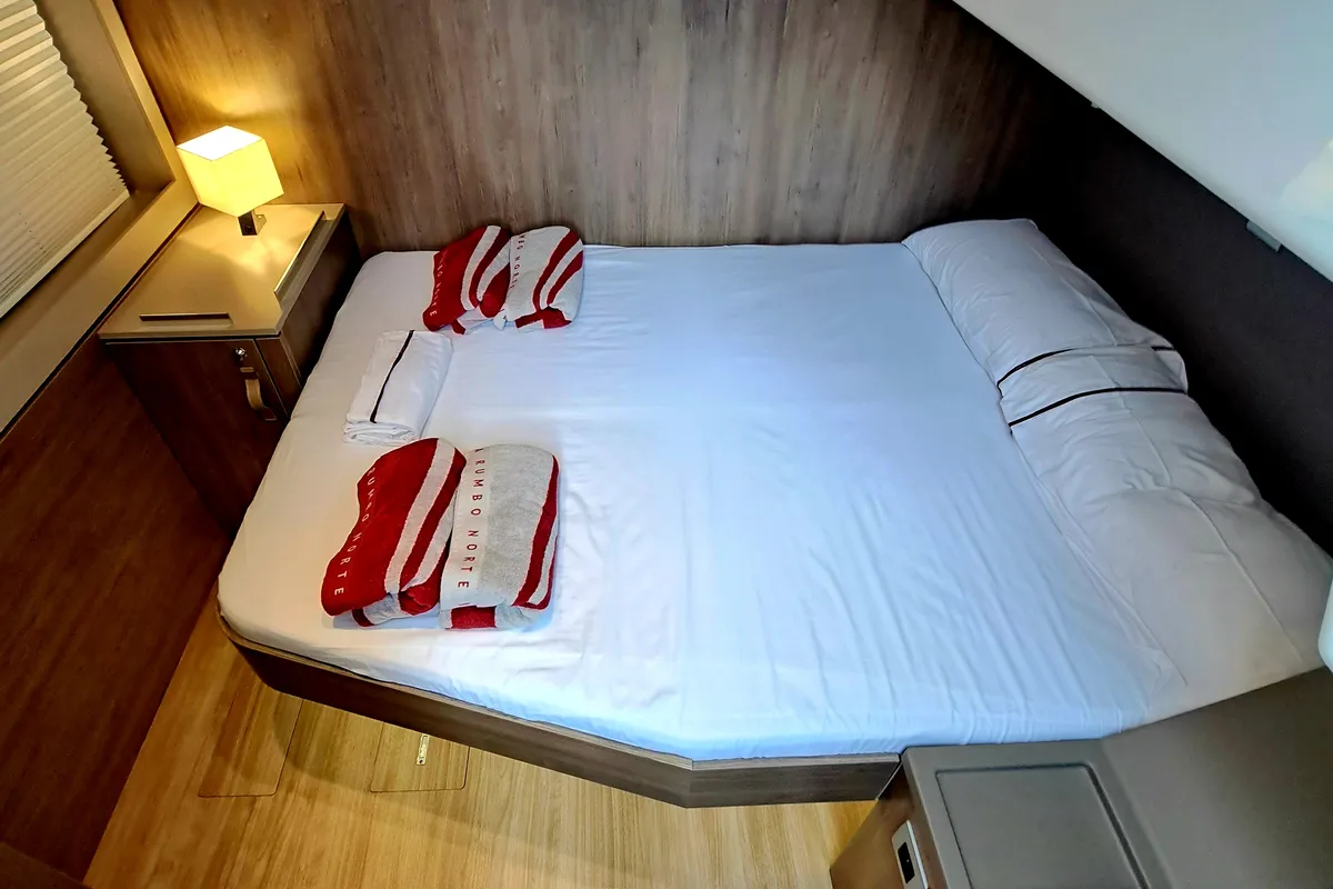 Cabin on Cancelli Del Cielo, a Bali 4.6 catamaran at Sant Antoni de Portmany, Spain