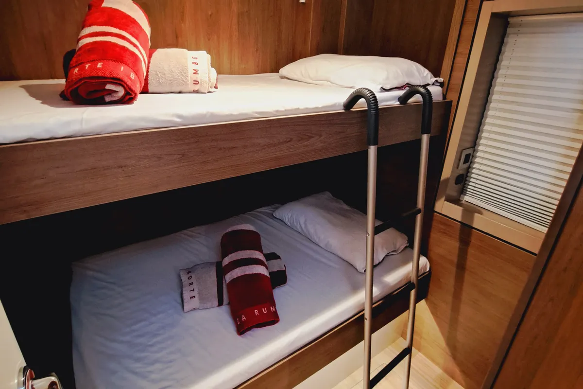 Cabin on Cancelli Del Cielo, a Bali 4.6 catamaran at Sant Antoni de Portmany, Spain