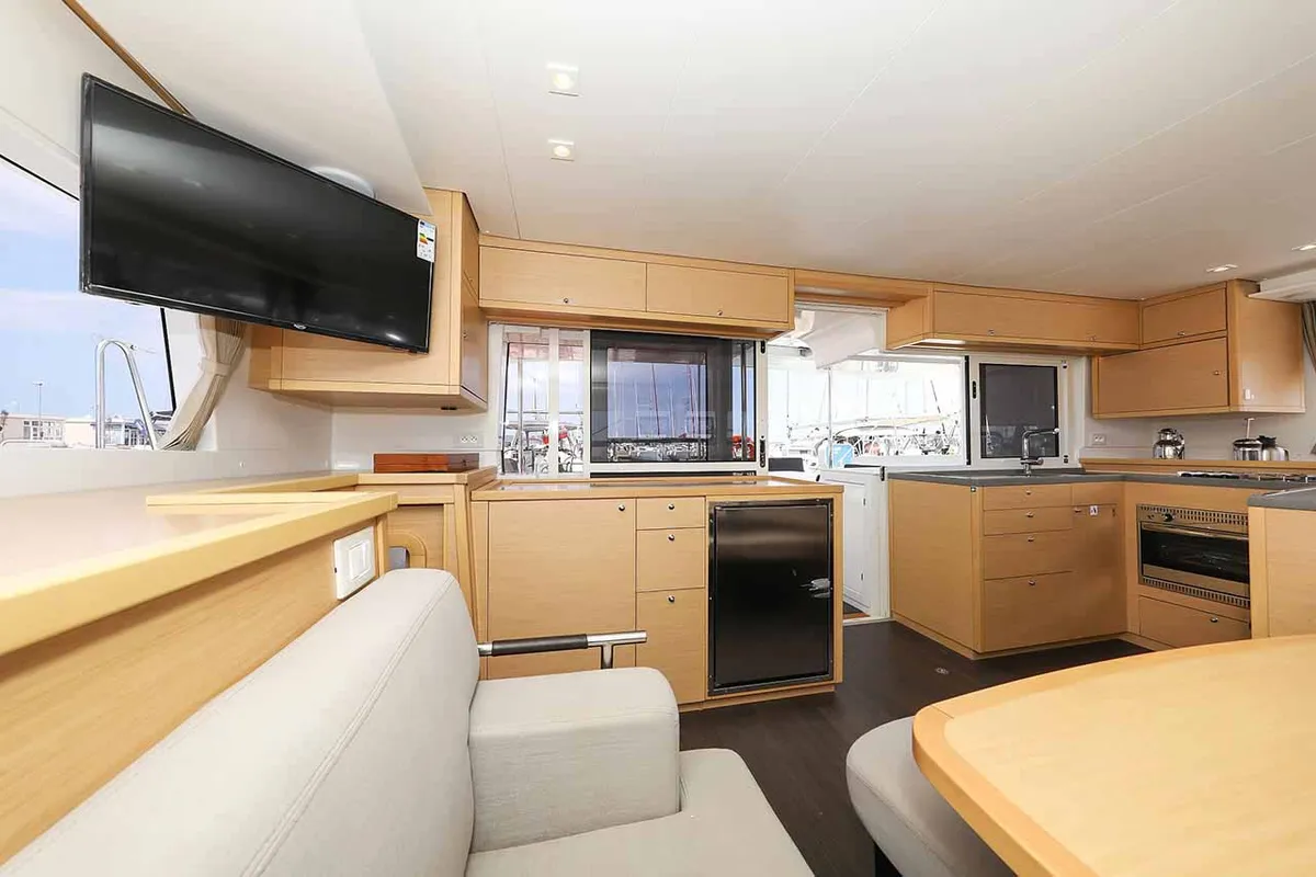 Galley of Sunce, a Lagoon 450 F catamaran at Grad Pula, Croatia