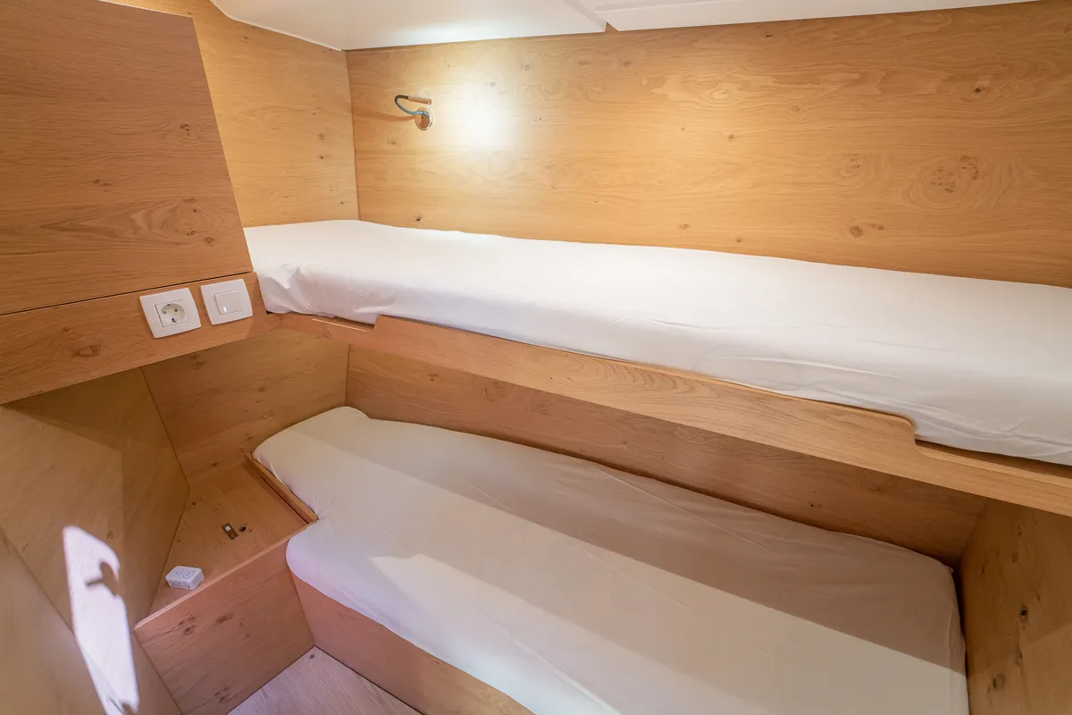 Cabin on Skipper's Girl, a Elan Impression 45 sailboat at Kaštela, Croatia