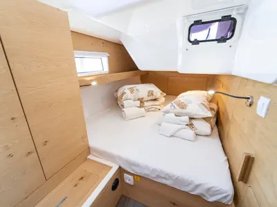 Cabin on Skipper's Girl, a Elan Impression 45 sailboat at Kaštela, Croatia