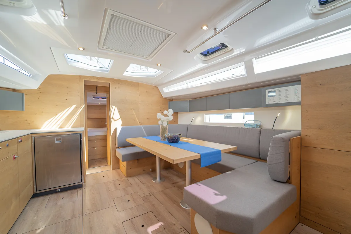 Salon of Skipper's Girl, a Elan Impression 45 sailboat at Kaštela, Croatia