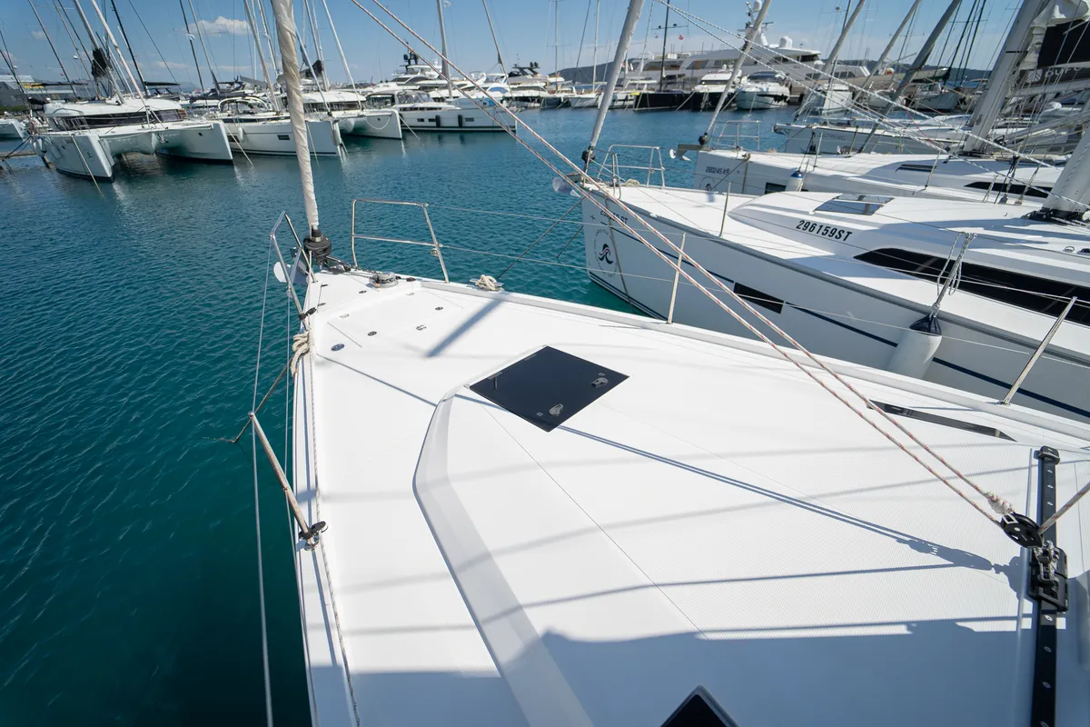 Skipper's Girl, a Elan Impression 45 sailboat at Kaštela, Croatia