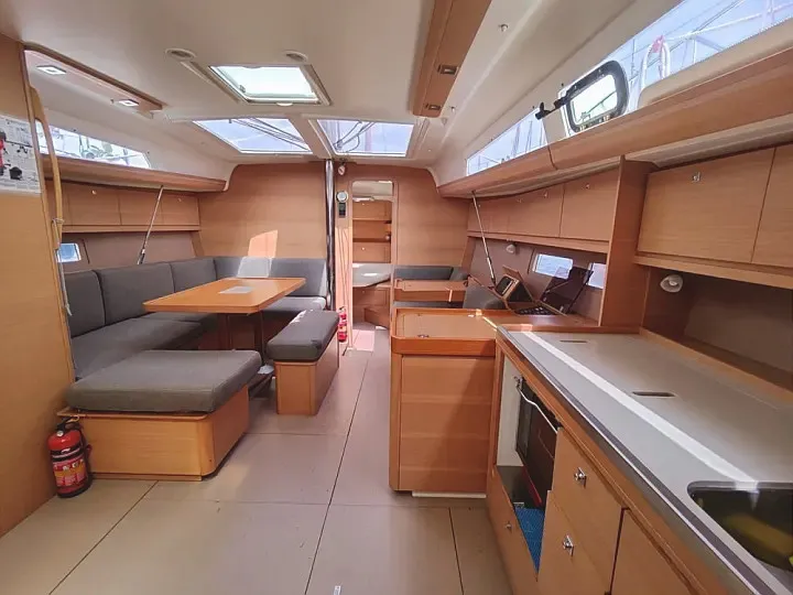 Salon of Freedom, a Dufour 410 Grand Large sailboat at Athens, Greece