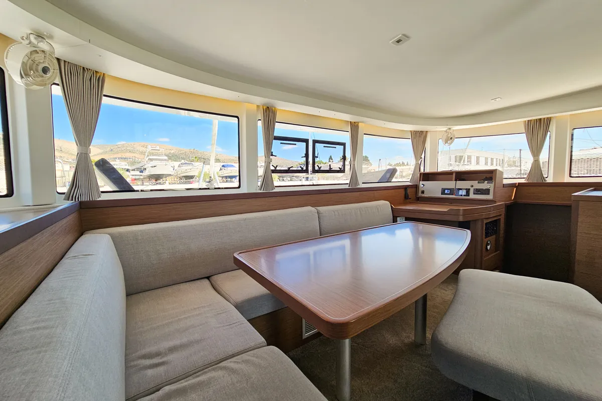 Salon of Nera, a Lagoon 42 catamaran at Seget Donji, Croatia