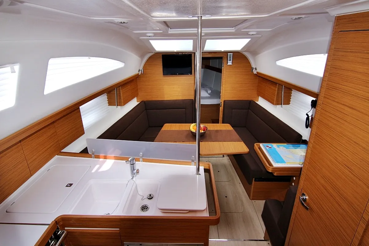 Salon of Lyra, a Elan Impression 40 sailboat at Sukošan, Croatia