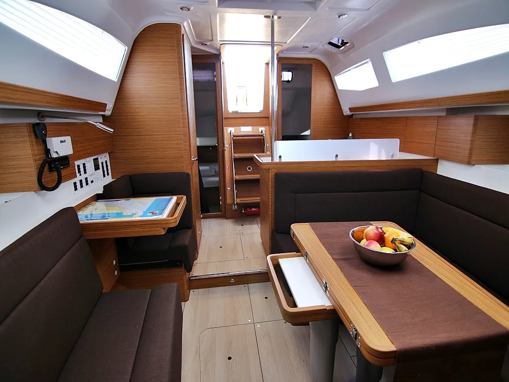 Salon of Lyra, a Elan Impression 40 sailboat at Sukošan, Croatia