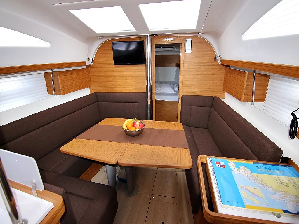 Salon of Lyra, a Elan Impression 40 sailboat at Sukošan, Croatia