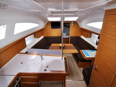 Salon of Lyra, a Elan Impression 40 sailboat at Sukošan, Croatia
