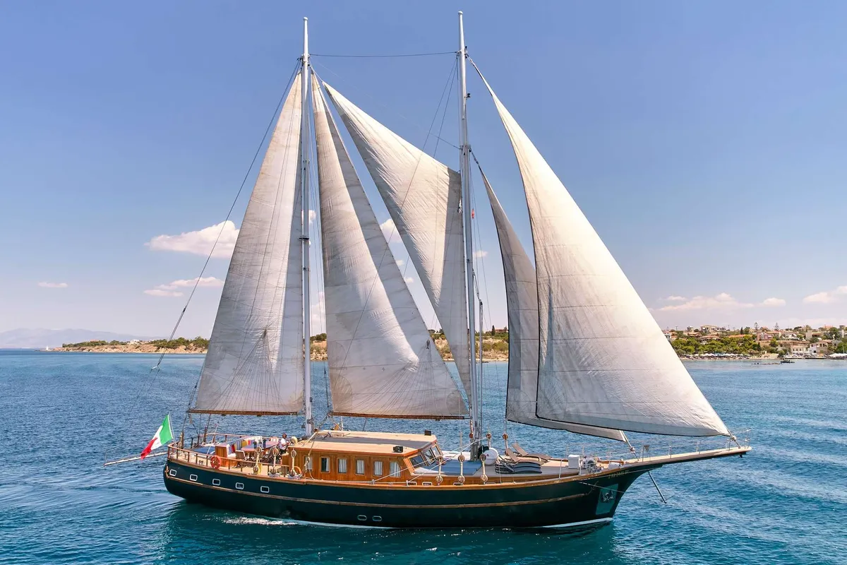 Myra, a Motor sailer sailboat at Athens, Greece