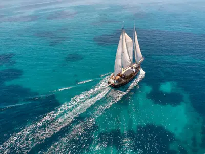 Myra, a Motor sailer sailboat at Athens, Greece