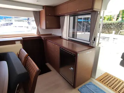 Galley of Hakuna Matata, a Lagoon 450 F catamaran at Tonnarella, Italy