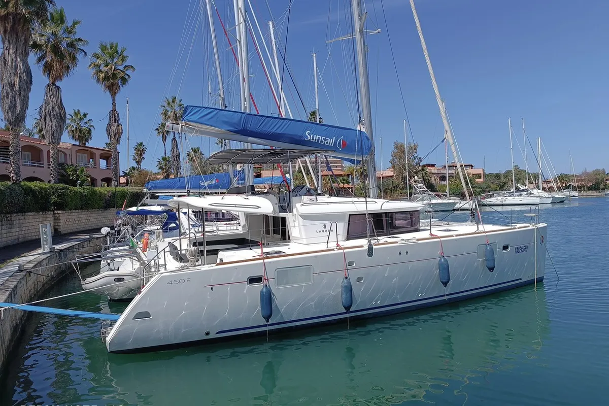 Exterior view of Hakuna Matata, a Lagoon 450 F catamaran at Tonnarella, Italy