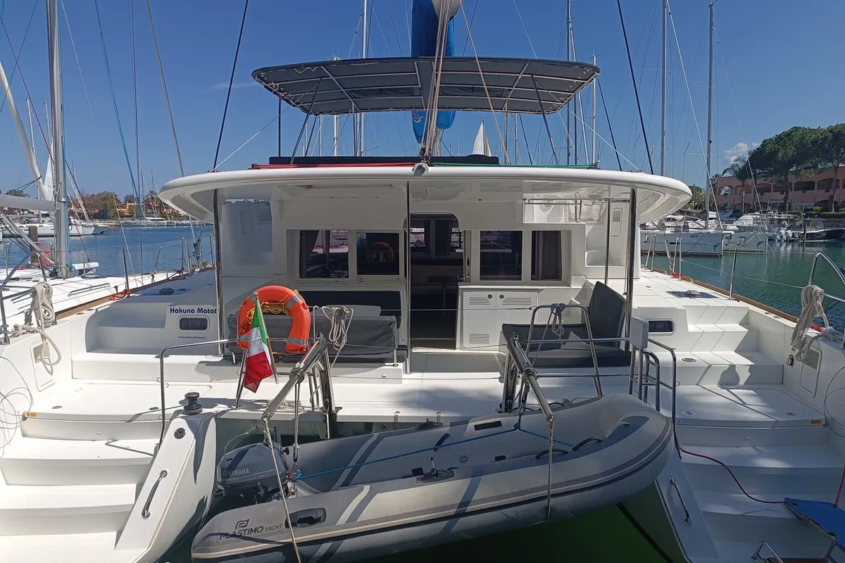 Exterior view of Hakuna Matata, a Lagoon 450 F catamaran at Tonnarella, Italy