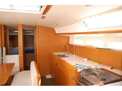 Galley of Alboran Champagne (Mallorca), a Jeanneau Sun Odyssey 519 sailboat at es Jonquet, Spain
