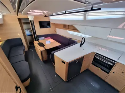 Salon of Contessa, a Elan E6 sailboat at Punat, Croatia