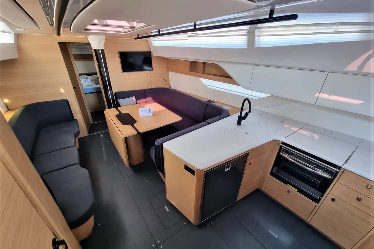 Salon of Contessa, a Elan E6 sailboat at Punat, Croatia